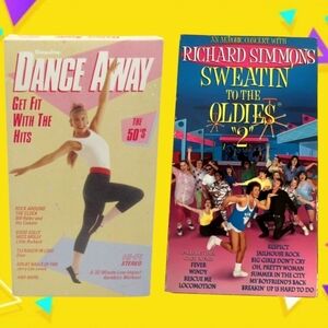 LOT OF 2 90'S EXERCISE WORKOUT VHS TAPES ~ RICHARD SIMMONS & MOLLY FOX